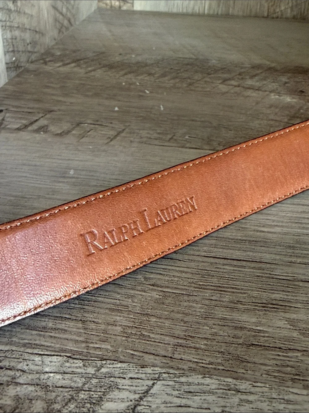 Ralph Lauren Croc-Embossed Leather Belt